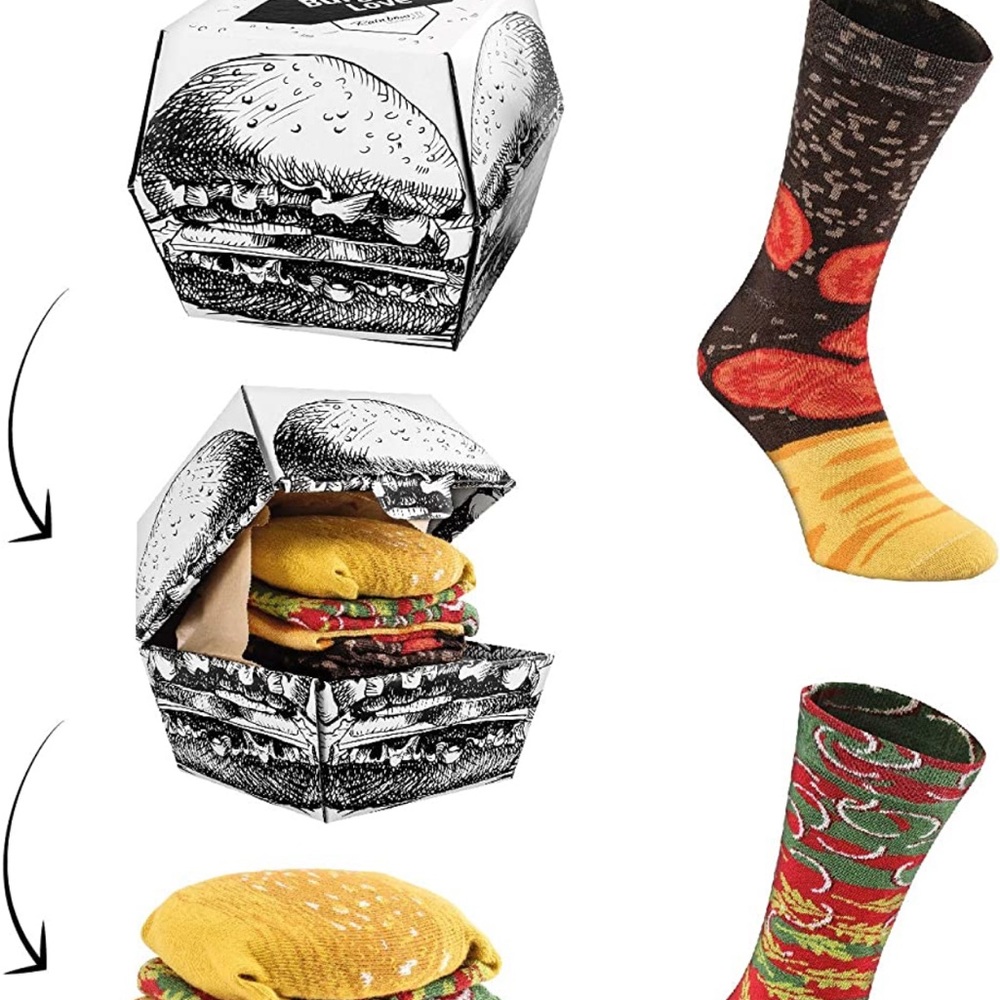 Burger Love Rainbow Socks Gift Set